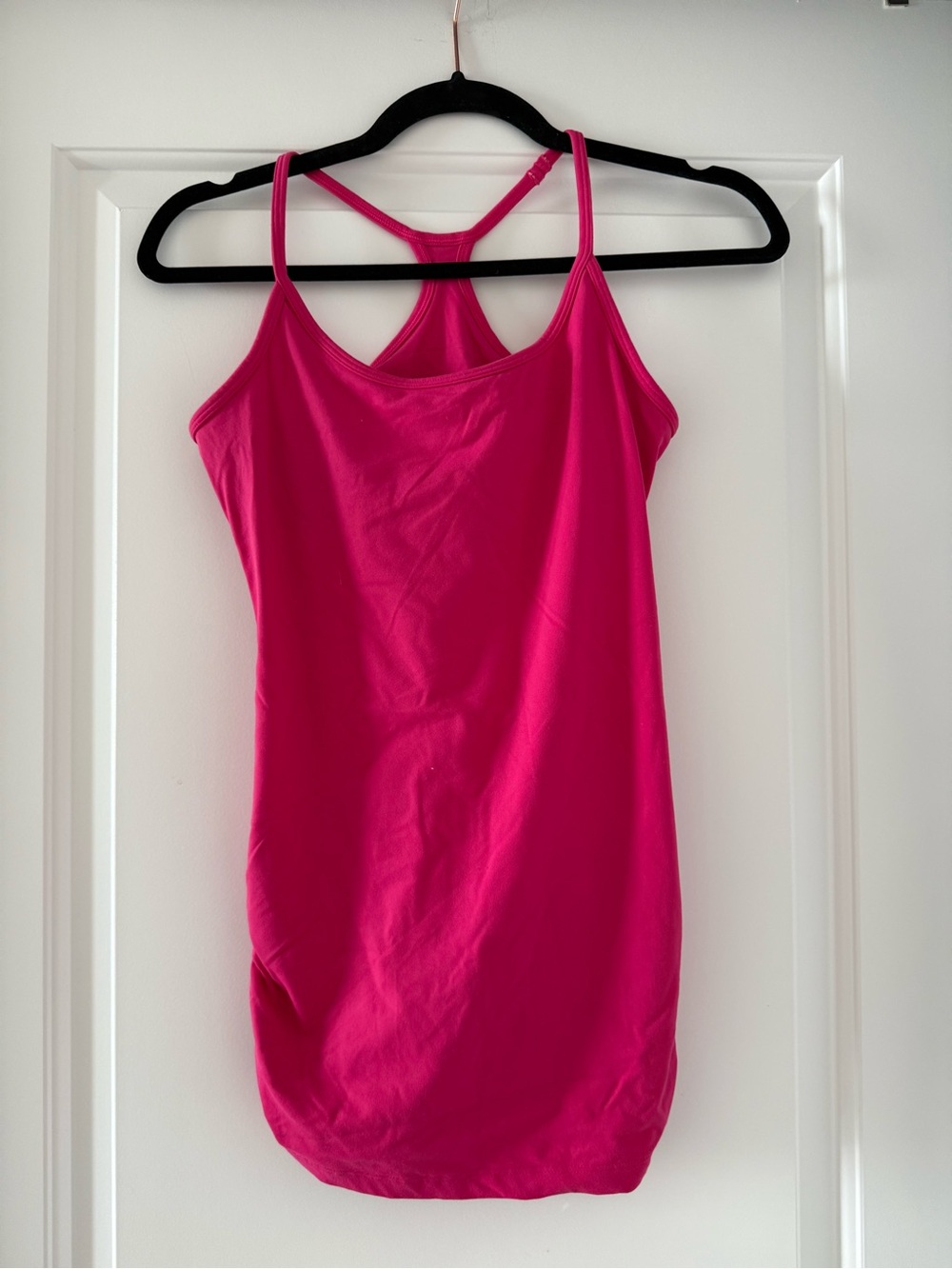 Women's Pink Racerback Ruched Tank Top